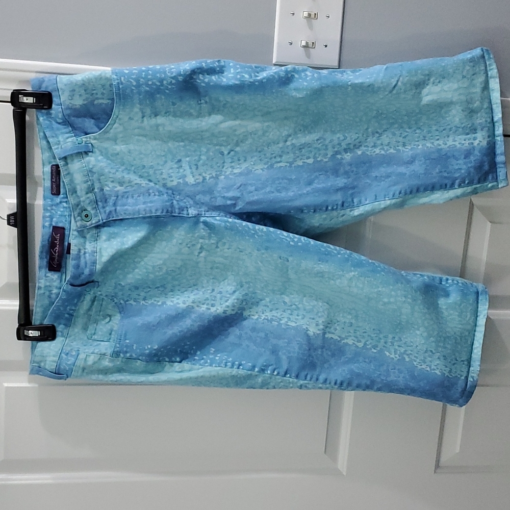 Womens Plus Size Turquoise Capris